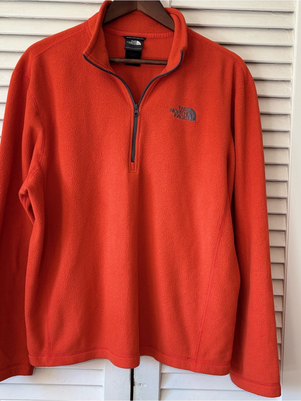 The North Face Men's Bright Orange Half-Zip Fleece Pullover